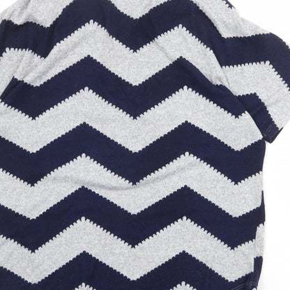 Brand and care label for Roman women’s grey v-neck herringbone polyester jumper, size UK 12