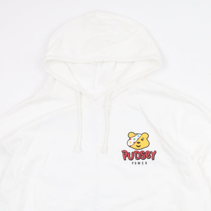 Preloved Justice League Womens White Cotton Pullover Sweatshirt Size 16 Pullover - Pudsey Justice League Size 16-18 - Detail