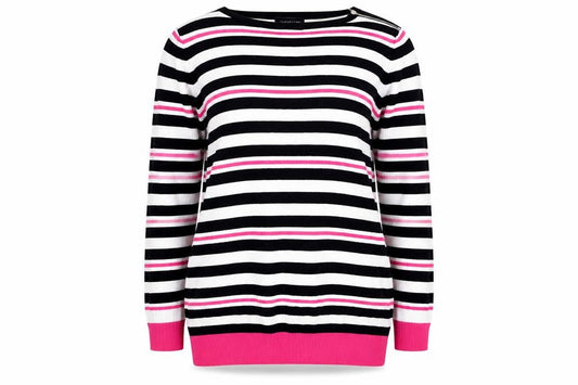 Debenhams Womens Multicoloured Round Neck Striped Viscose Pullover Jumper Size 14