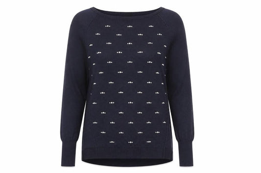 Oasis Womens Blue Round Neck Polyester Pullover Jumper Size S