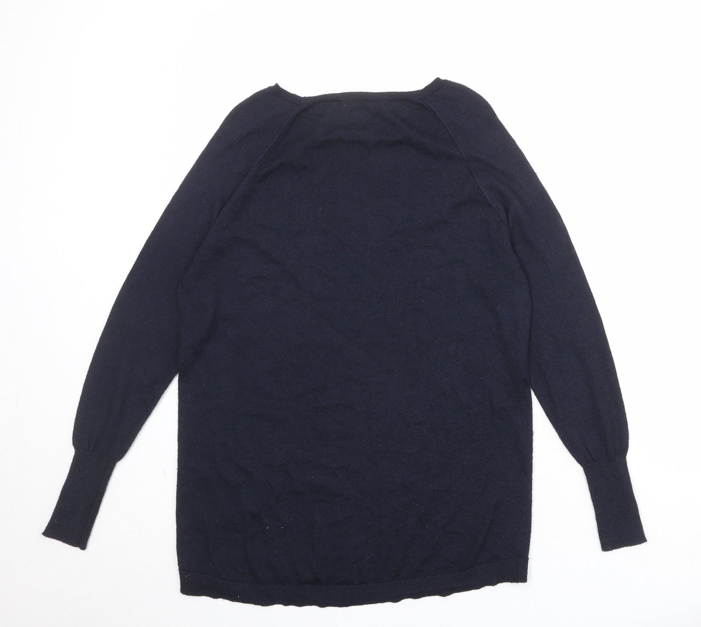 Oasis Womens Blue Round Neck Polyester Pullover Jumper Size S