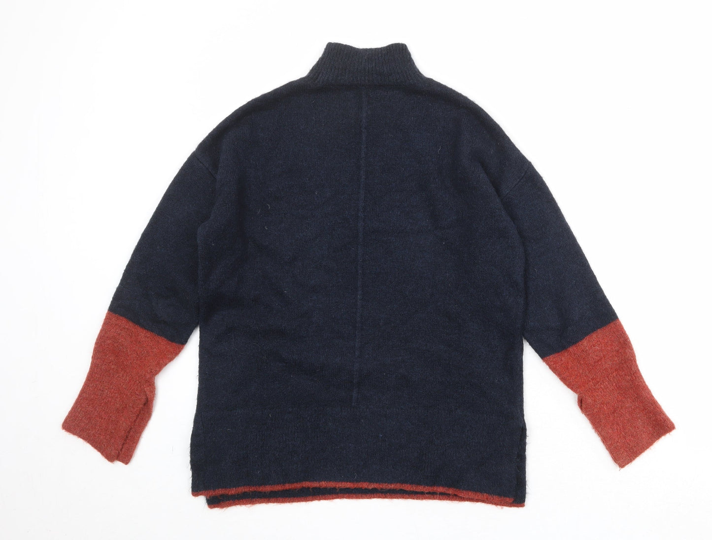 Marks and Spencer Womens Blue High Neck Acrylic Pullover Jumper Size S