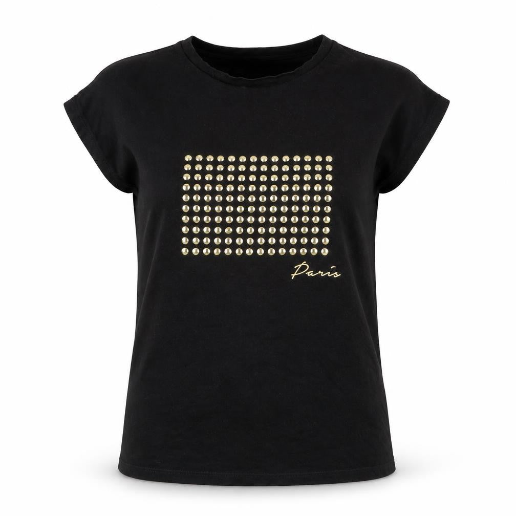 Very Womens Black 100% Cotton Basic T-Shirt Size 10 Round Neck