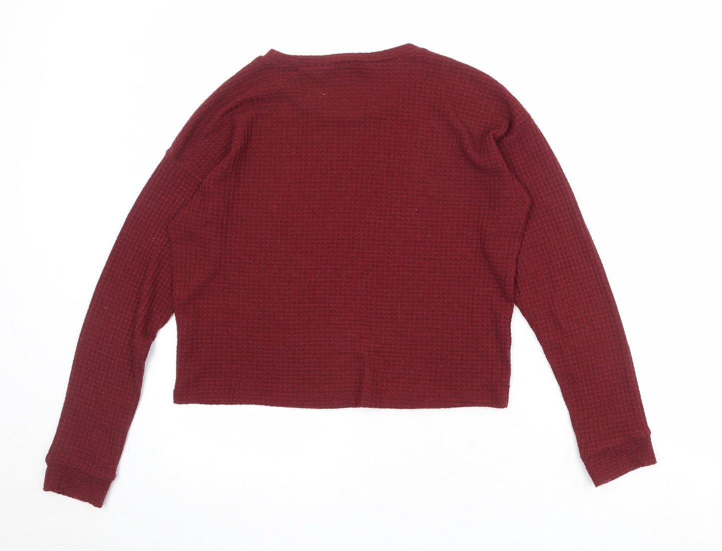 FOREVER 21 Womens Red Round Neck Polyester Pullover Jumper Size S