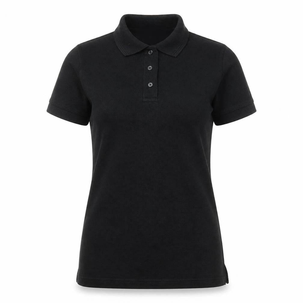 Trojan Womens Black Polyester Basic Polo Size 10 Collared