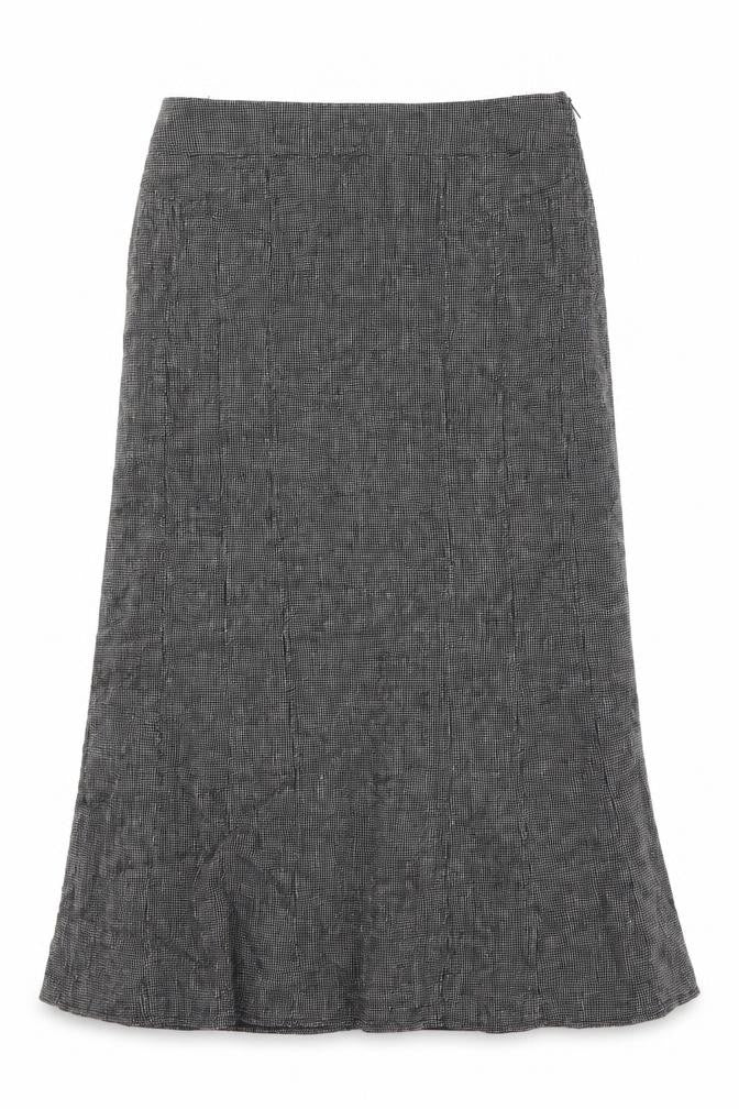 Lakeland Womens Black Geometric Viscose A-Line Skirt Size 10 Zip