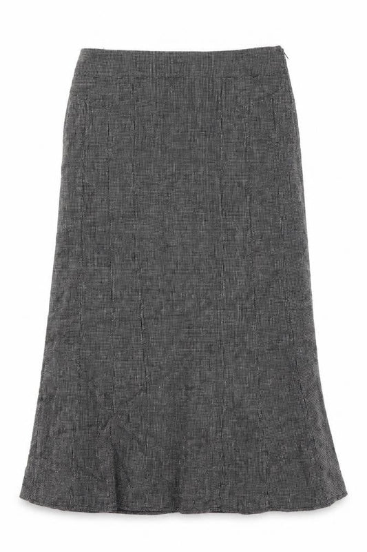 Lakeland Womens Black Geometric Viscose A-Line Skirt Size 10 Zip
