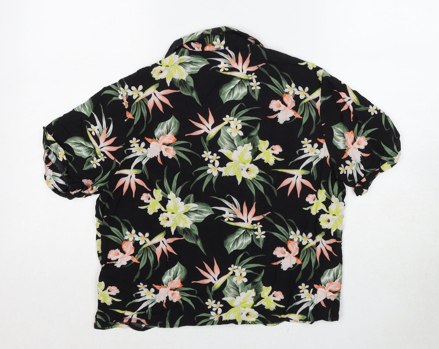 Divided by H&M Womens Multicoloured Floral Viscose Basic Button-Up Size 4 Collared