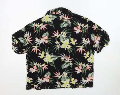 Divided by H&M Womens Multicoloured Floral Viscose Basic Button-Up Size 4 Collared