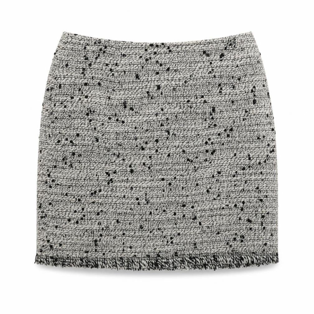 L.F.Coll Womens Grey Geometric Wool A-Line Skirt Size 14 Zip