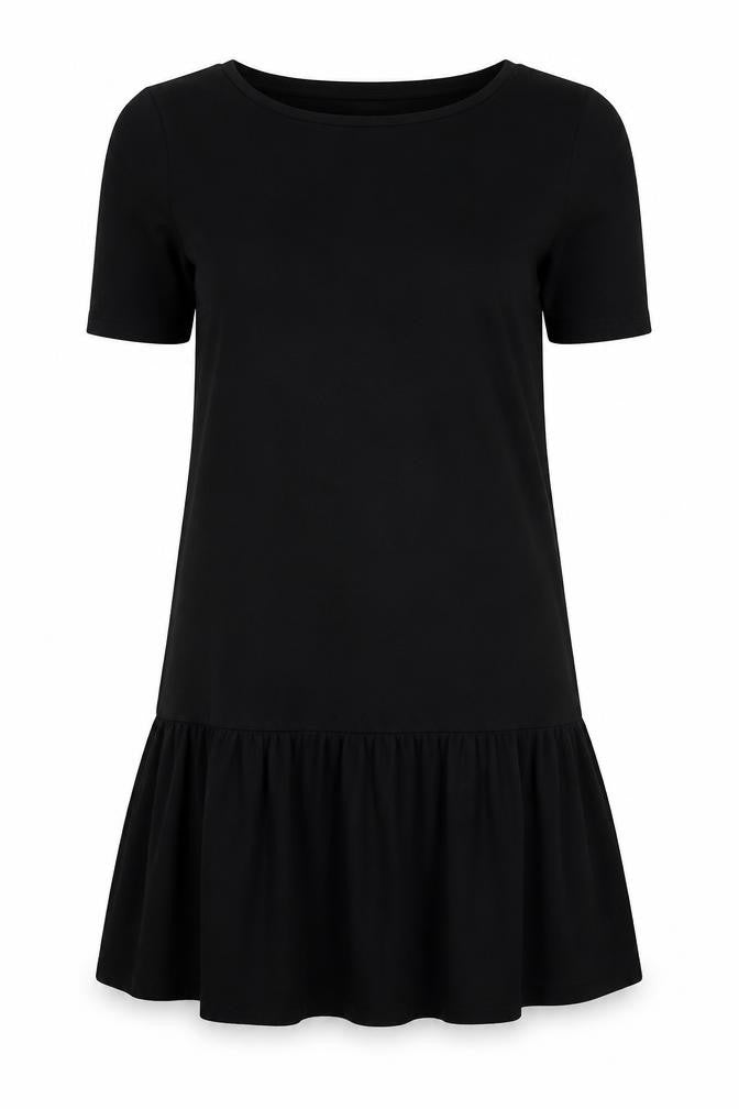 Paraphrase Womens Black Polyester Skater Dress Size S Round Neck Pullover