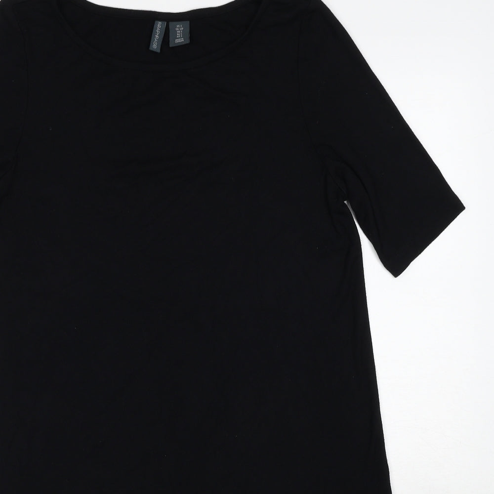 Paraphrase Womens Black Polyester Skater Dress Size S Round Neck Pullover