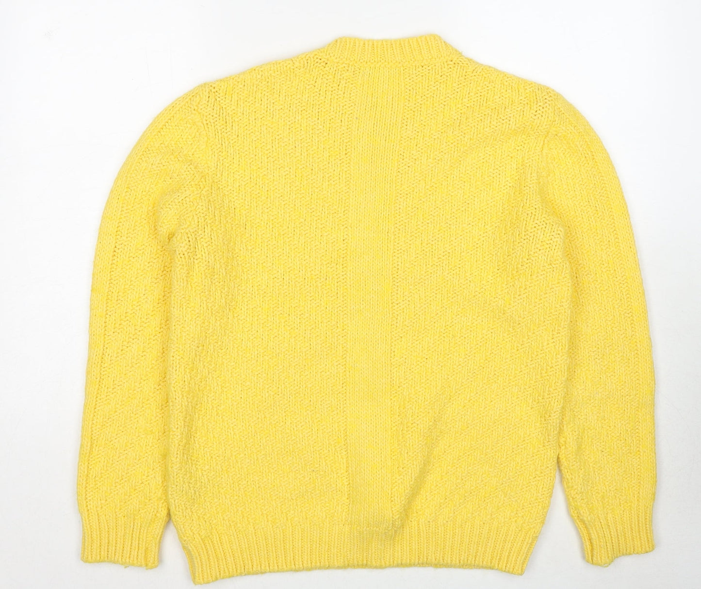Sseinse Womens Yellow Round Neck Acrylic Pullover Jumper Size L