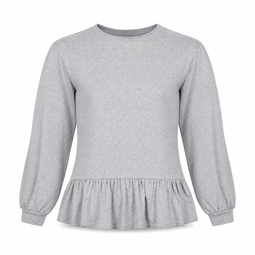 Boohoo Womens Grey Polyester Basic Blouse Size 10 Round Neck