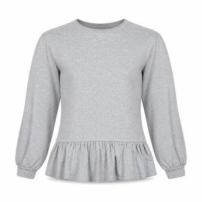 Boohoo Womens Grey Polyester Basic Blouse Size 10 Round Neck