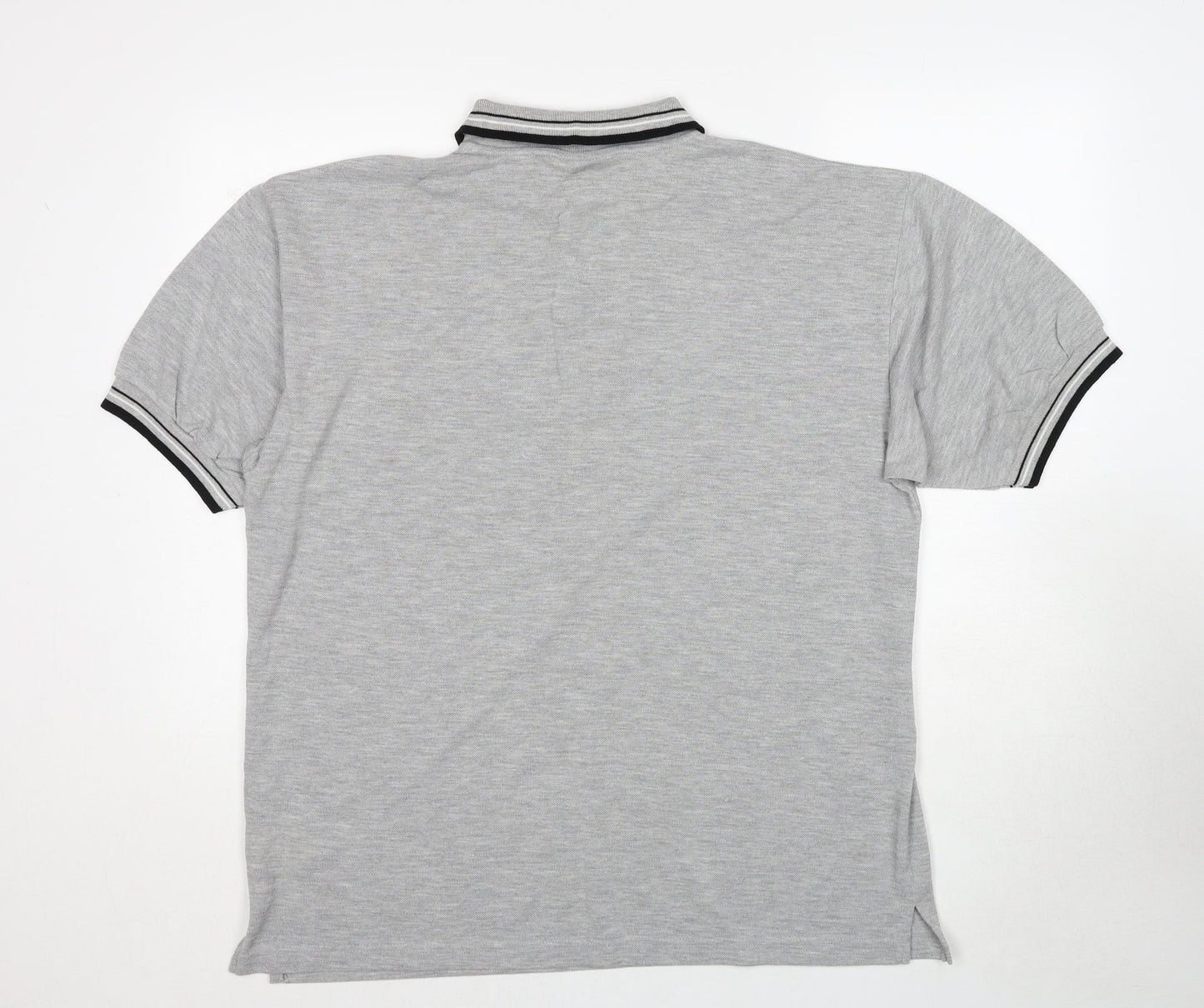 Best Basics Mens Grey Polyester Polo Size L Collared Pullover