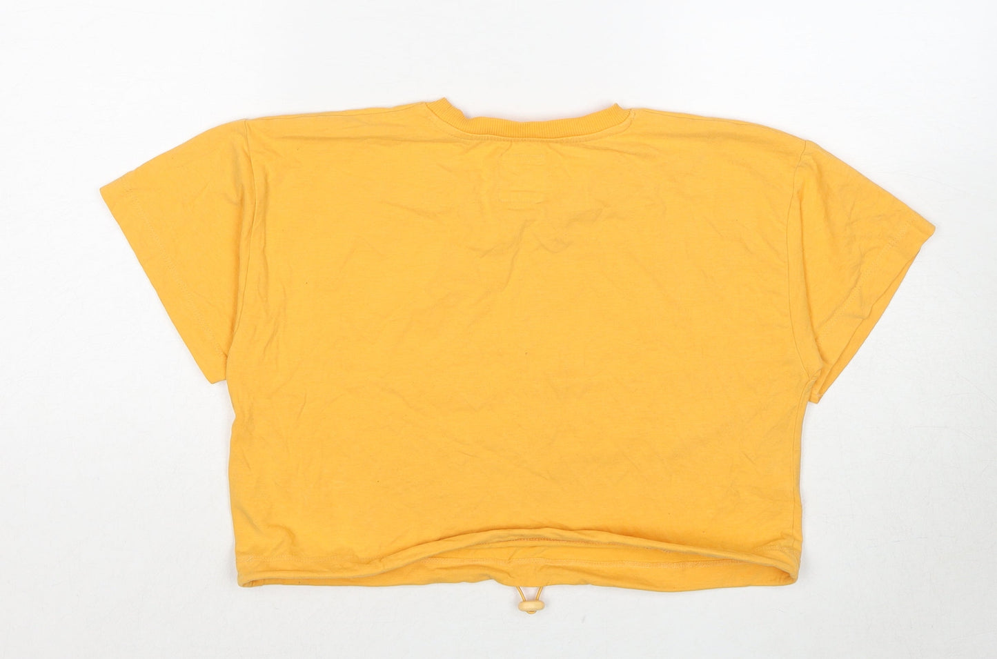 Chelsea Peers Womens Yellow Cotton Basic T-Shirt Size S Round Neck