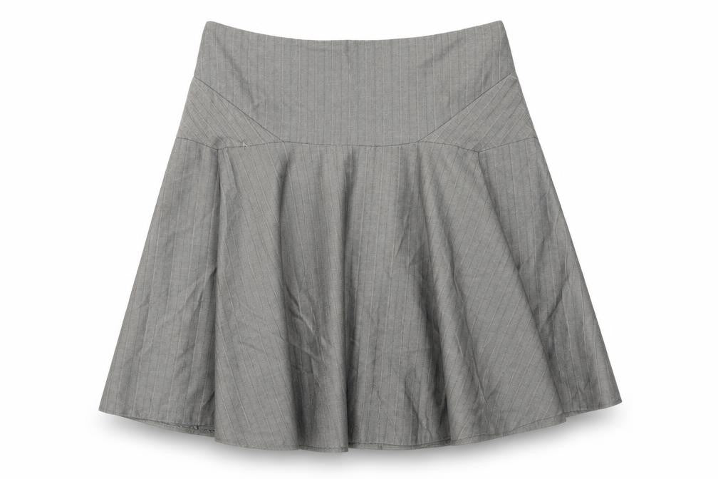 Warehouse Womens Grey Geometric Polyester Swing Skirt Size 12 Zip