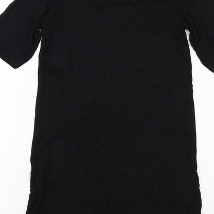 PRETTYLITTLETHING Womens Black Viscose A-Line Size 6 Round Neck Pullover