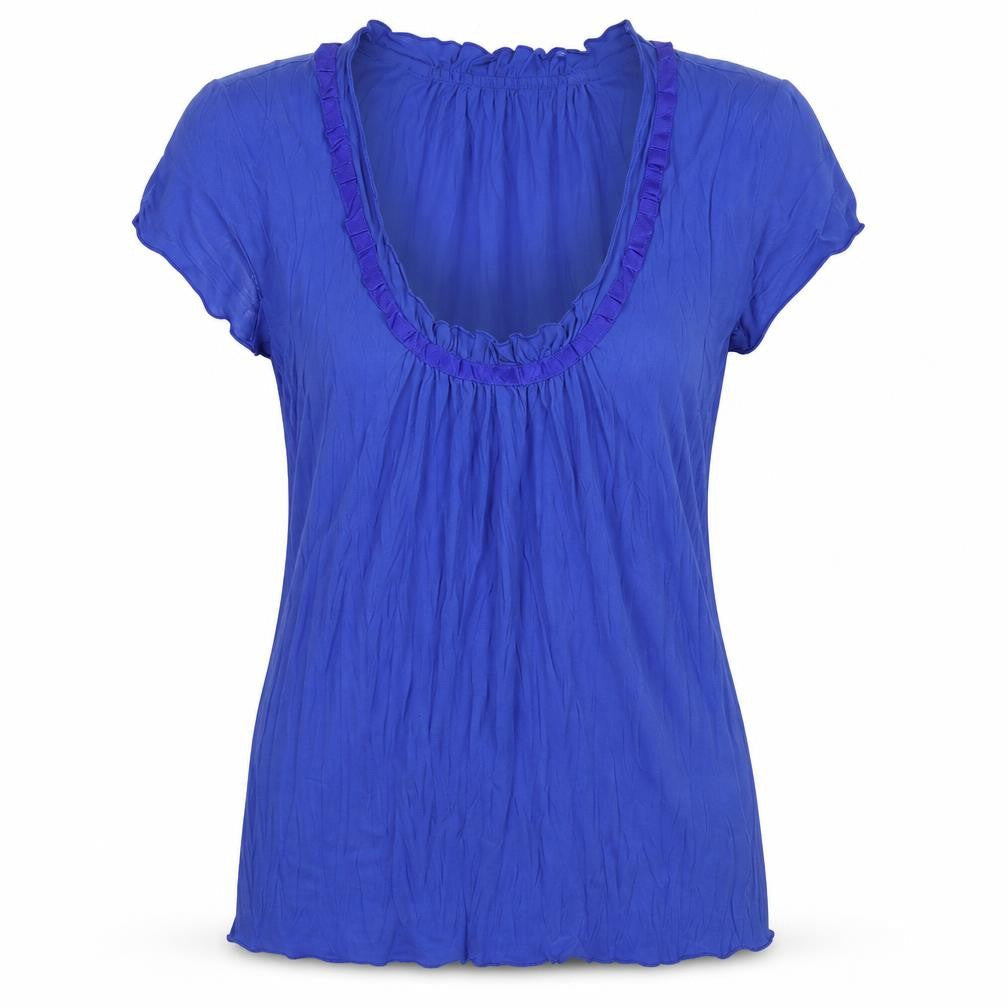 Motto Womens Blue Polyester Basic T-Shirt Size 10 Scoop Neck