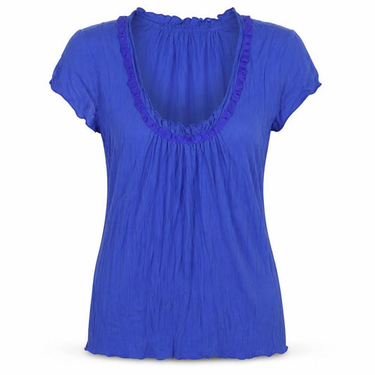 Motto Womens Blue Polyester Basic T-Shirt Size 10 Scoop Neck