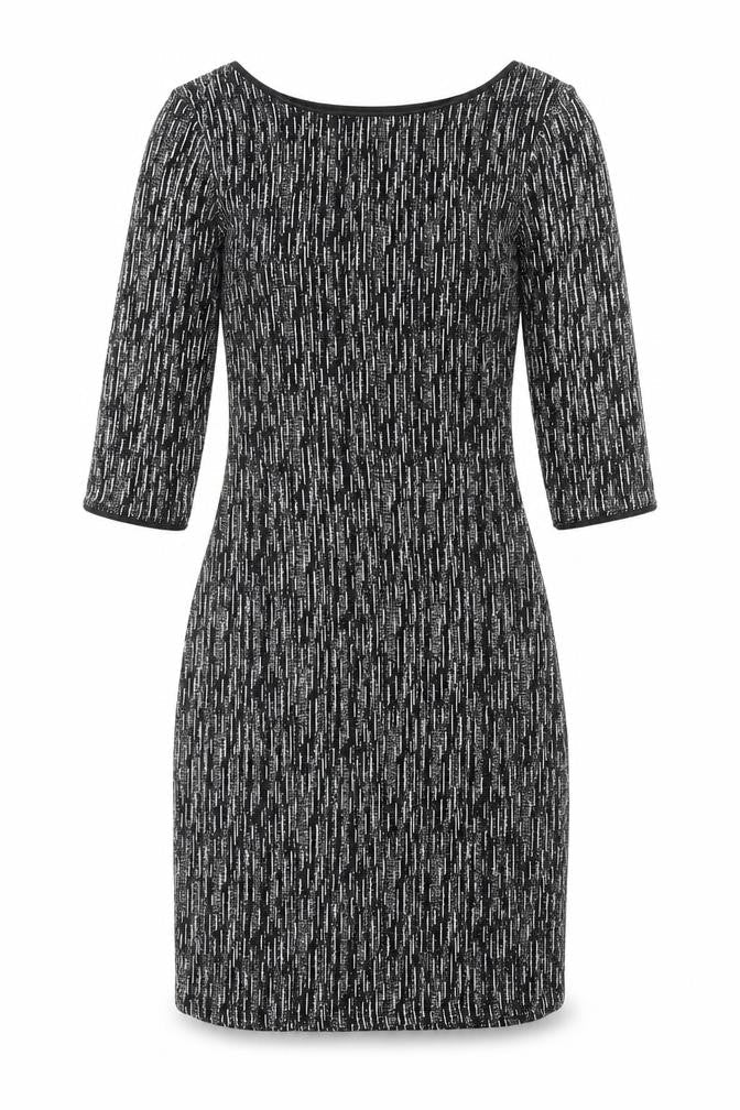 New Look Womens Black Geometric Polyester A-Line Size 10 Round Neck Pullover