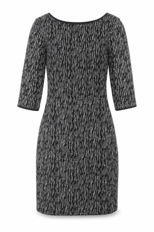 New Look Womens Black Geometric Polyester A-Line Size 10 Round Neck Pullover