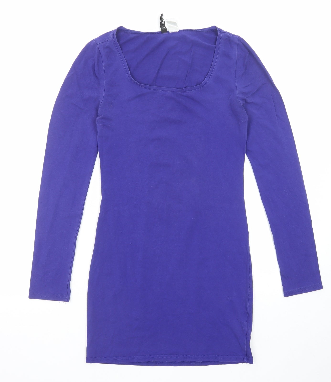 Divided by H&M Womens Blue Cotton Jumper Dress Size 10 Round Neck Pullover