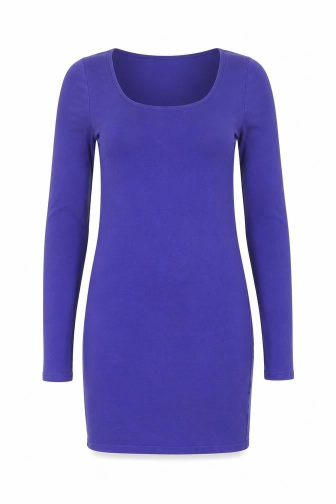 Divided by H&M Womens Blue Cotton Jumper Dress Size 10 Round Neck Pullover