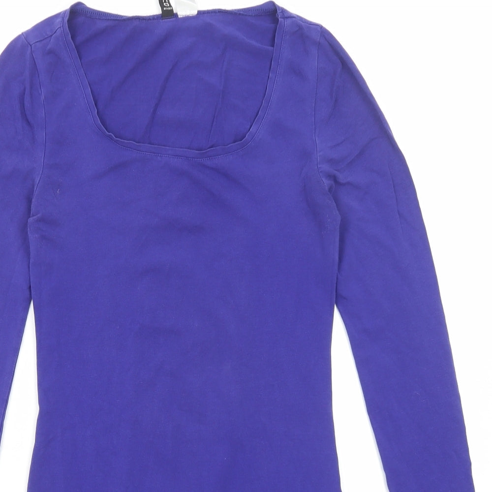 Divided by H&M Womens Blue Cotton Jumper Dress Size 10 Round Neck Pullover