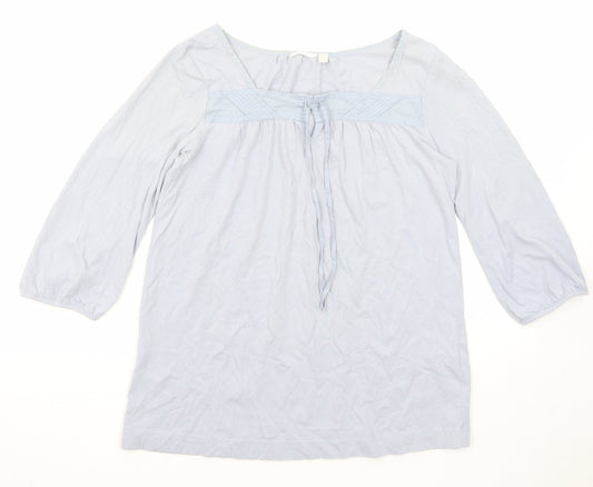 Uniqlo Womens Blue Cotton Basic T-Shirt Size XS Round Neck