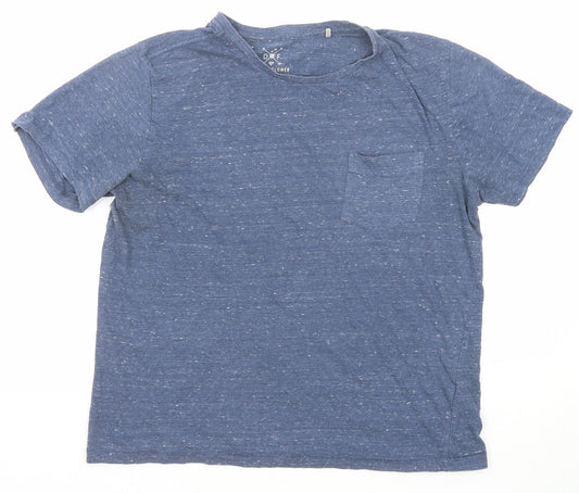 Denim & Flower Womens Blue Cotton Basic T-Shirt Size M Round Neck