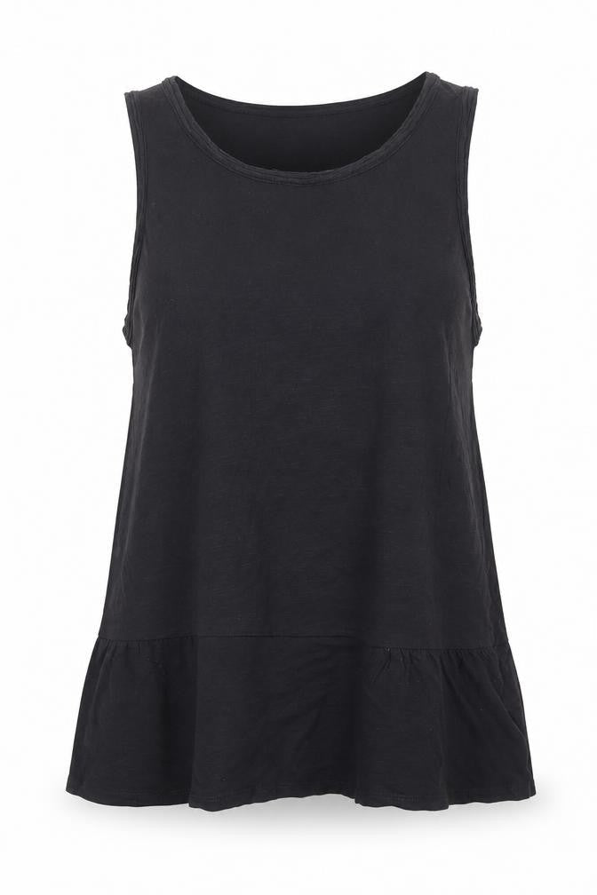 Gap Womens Black Cotton Basic Tank Size XS Scoop Neck