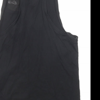 Slazenger Womens Black Cotton Basic Tank Size XL Round Neck