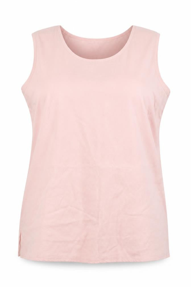 Nice Day Womens Pink Viscose Basic Tank Size 16 Round Neck