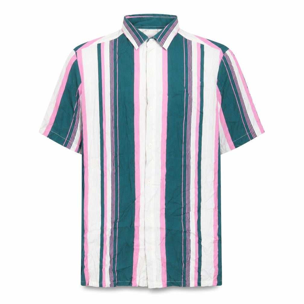 ASOS Mens Multicoloured Striped Viscose Button-Up Size S Collared Button