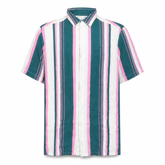 ASOS Mens Multicoloured Striped Viscose Button-Up Size S Collared Button