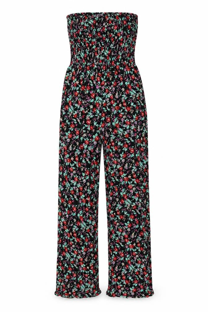 Red Chilli Womens Multicoloured Floral Viscose Jumpsuit One-Piece Size 8 Pullover