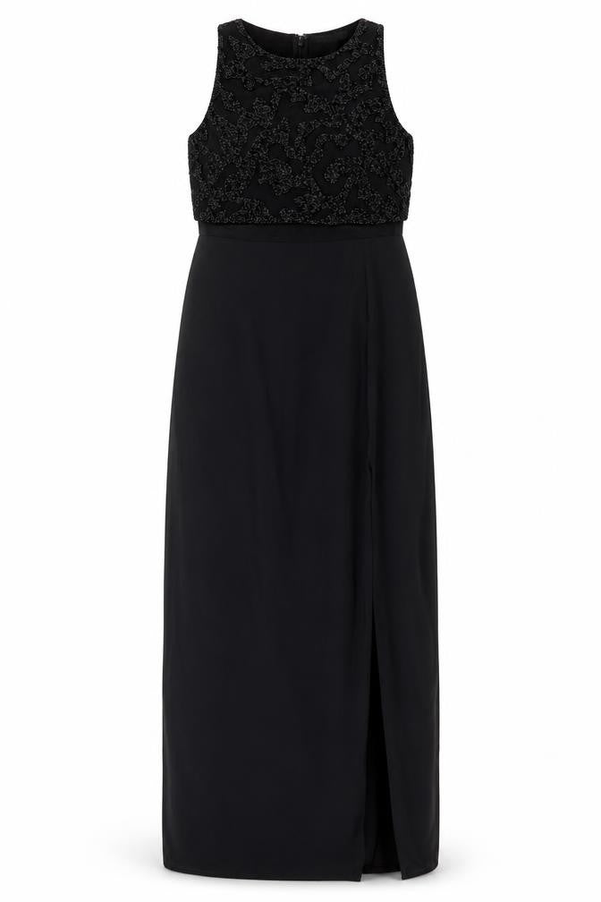 ASOS Womens Black Polyester Maxi Size 8 Round Neck Zip