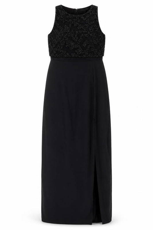 ASOS Womens Black Polyester Maxi Size 8 Round Neck Zip