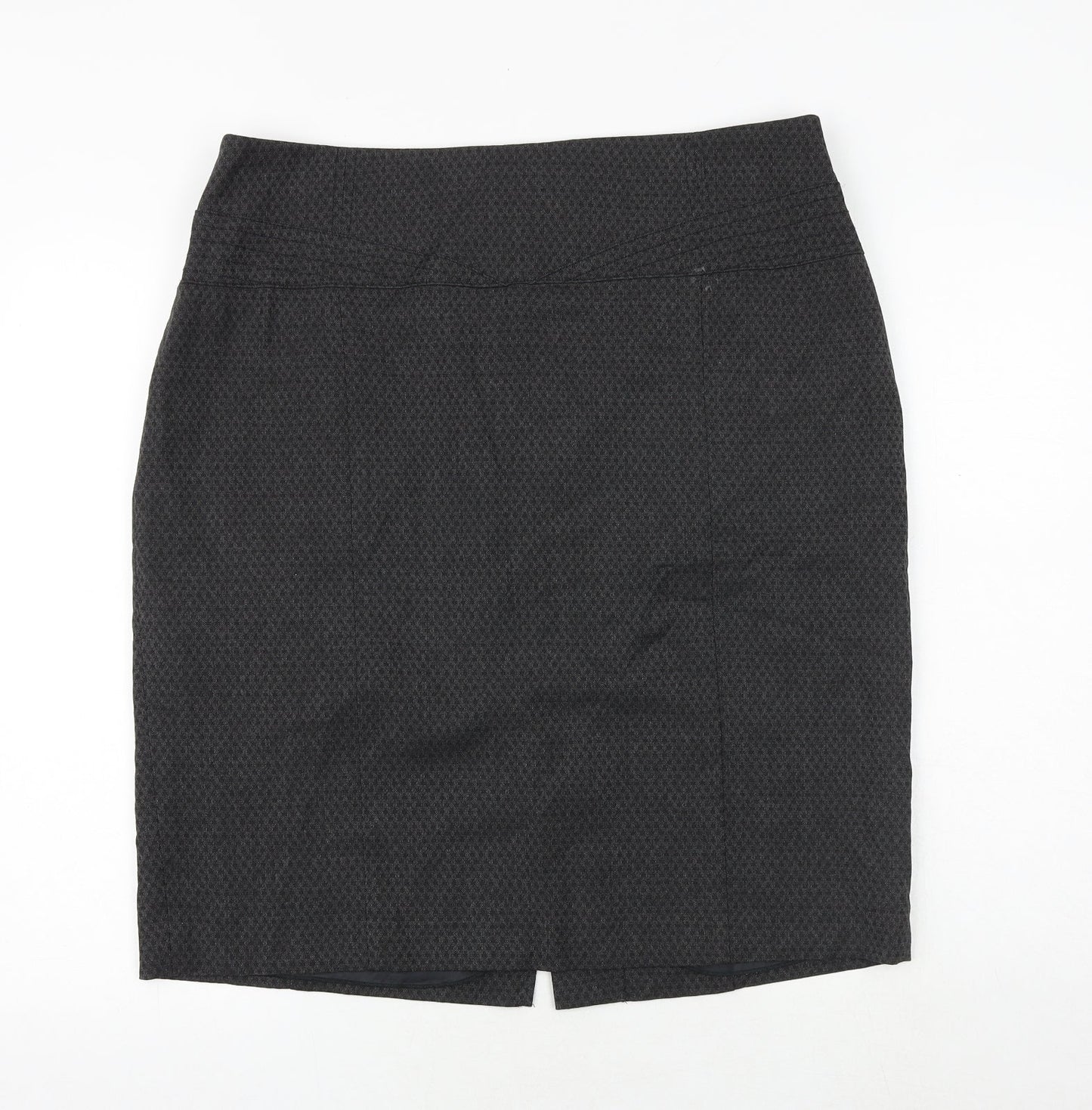 NEXT Womens Grey Geometric Polyester A-Line Skirt Size 38 in Zip