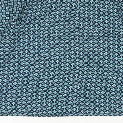 H&M Womens Green Geometric Polyester Basic Blouse Size 8 Round Neck