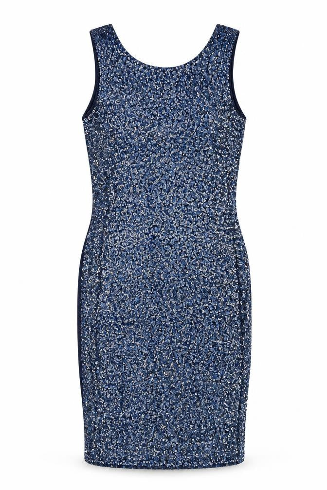 New Look Womens Blue Polyester Sheath Size 8 Boat Neck Pullover