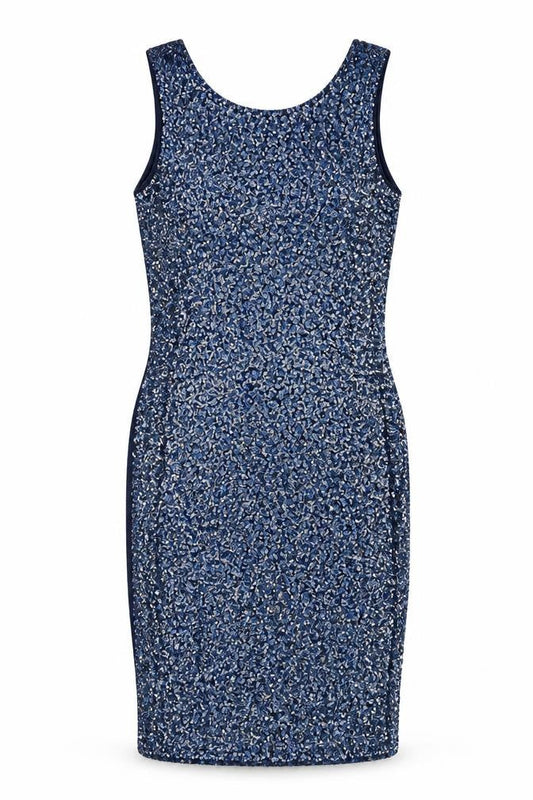 New Look Womens Blue Polyester Sheath Size 8 Boat Neck Pullover