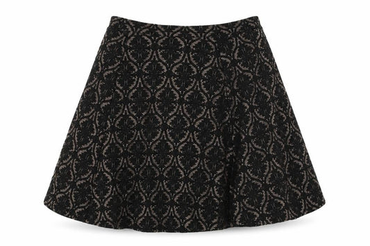 Marks & Spencer Womens Black Geometric Polyester Swing Skirt Size 28 in
