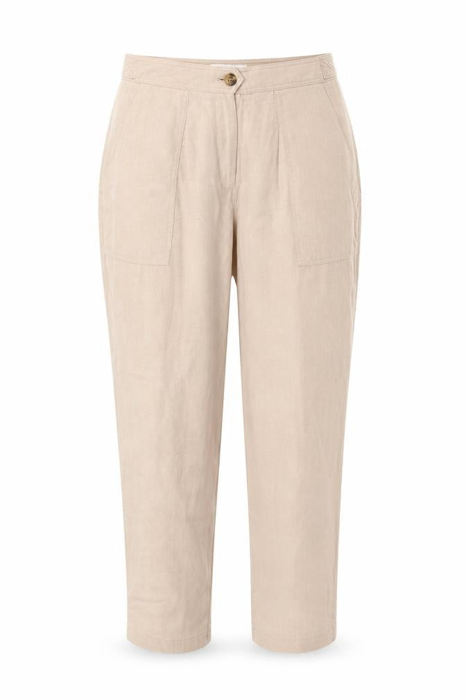 Per Una Womens Pink Flax Trousers Size 12 Extra-Slim Zip