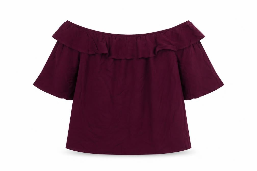 Oasis Womens Purple Viscose Basic Blouse Size 12 Round Neck