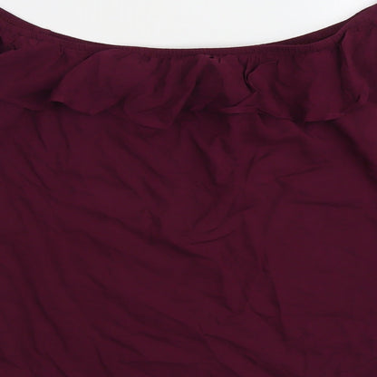 Oasis Womens Purple Viscose Basic Blouse Size 12 Round Neck