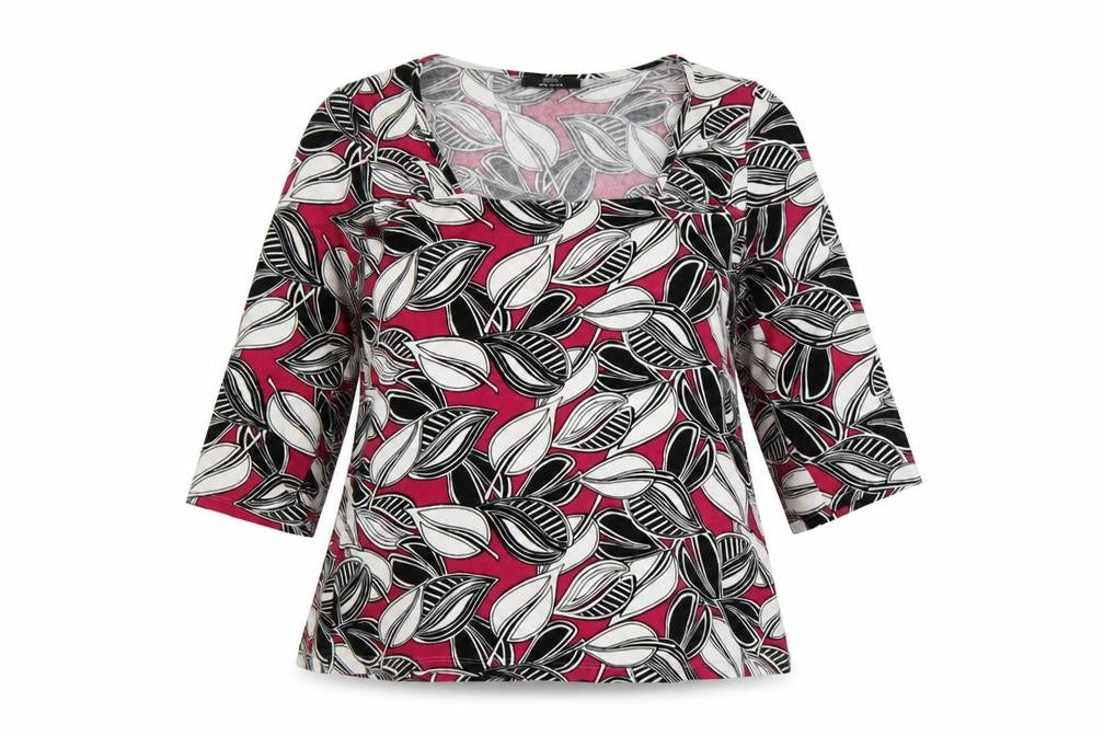 Marks & Spencer Womens Multicoloured Geometric Viscose Basic Blouse Size 14 Square Neck