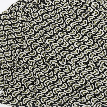 Per Una Womens Black Geometric Viscose Basic Blouse Size 8 Round Neck